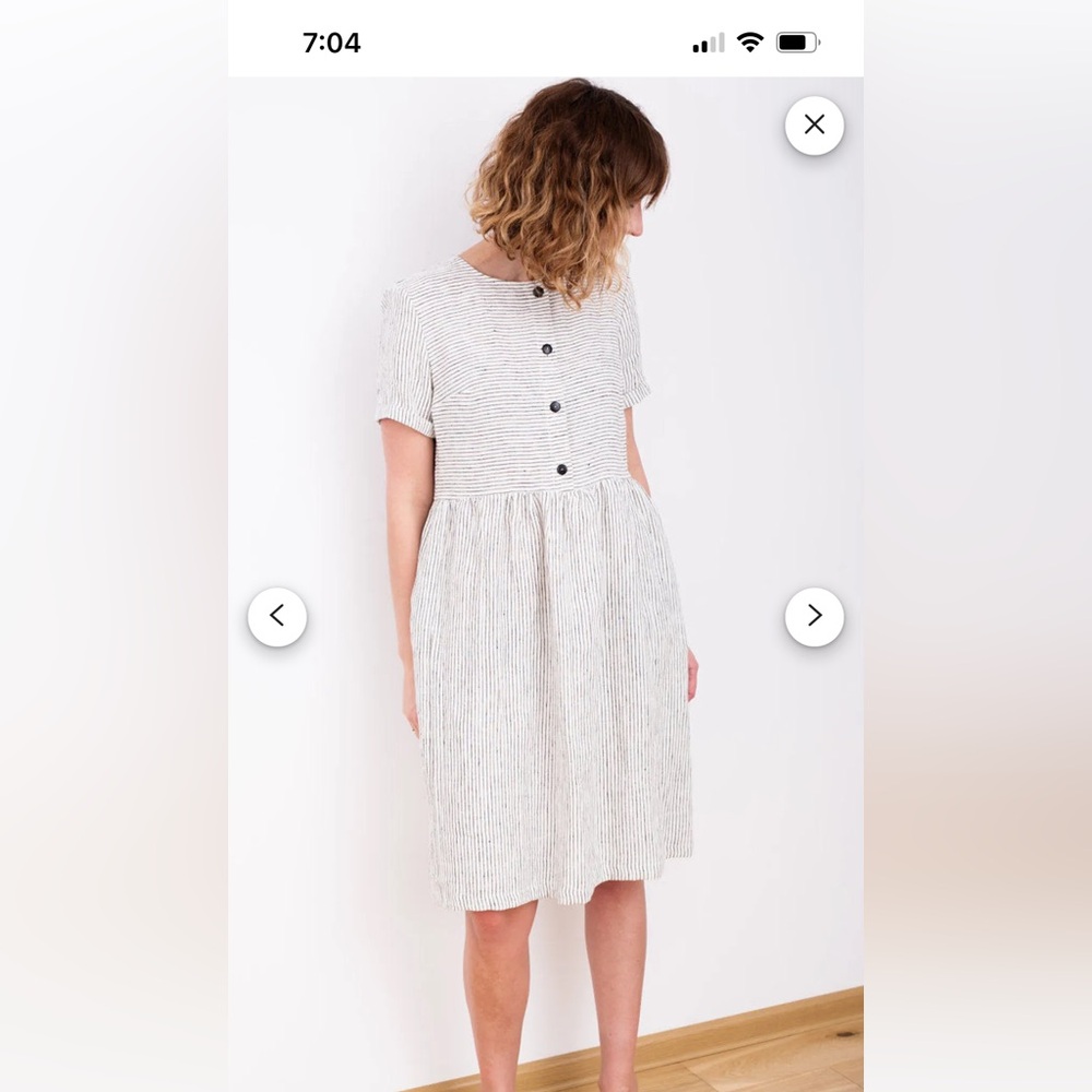 Off-On clothing Striped Linen Dress